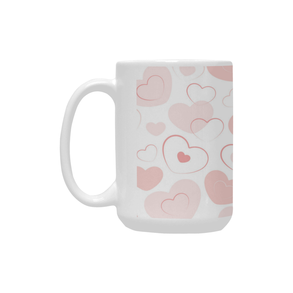 Pastel Pink Hearts Custom Ceramic Mug (15OZ)