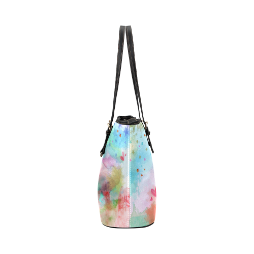 KEEP ON DREAMING - rainbow Leather Tote Bag/Small (Model 1651)