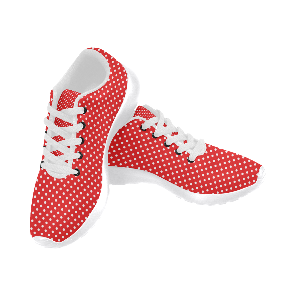 Red polka dots Women's Running Shoes/Large Size (Model 020)