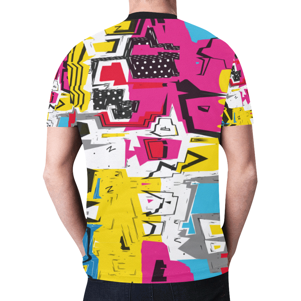 Distorted shapes New All Over Print T-shirt for Men (Model T45)