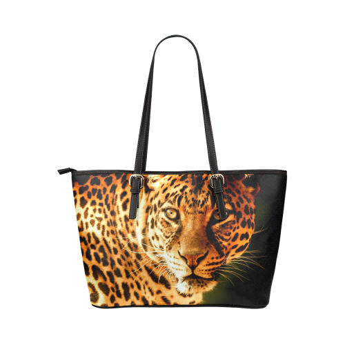 LEOPARD 2 Leather Tote Bag/Small (Model 1651)