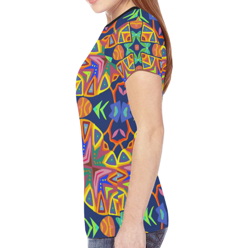 Geometric Cross New All Over Print T-shirt for Women (Model T45)