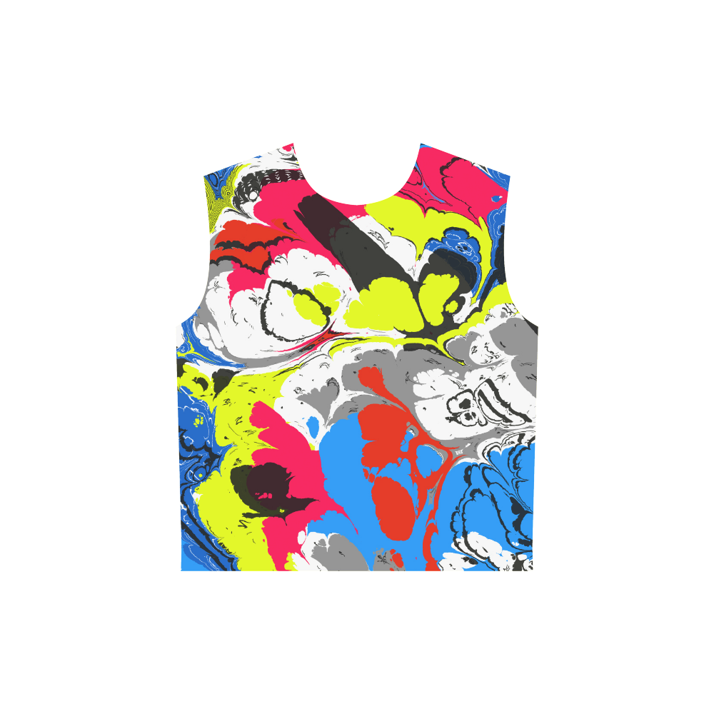 Colorful distorted shapes2 All Over Print Sleeveless Hoodie for Women (Model H15)
