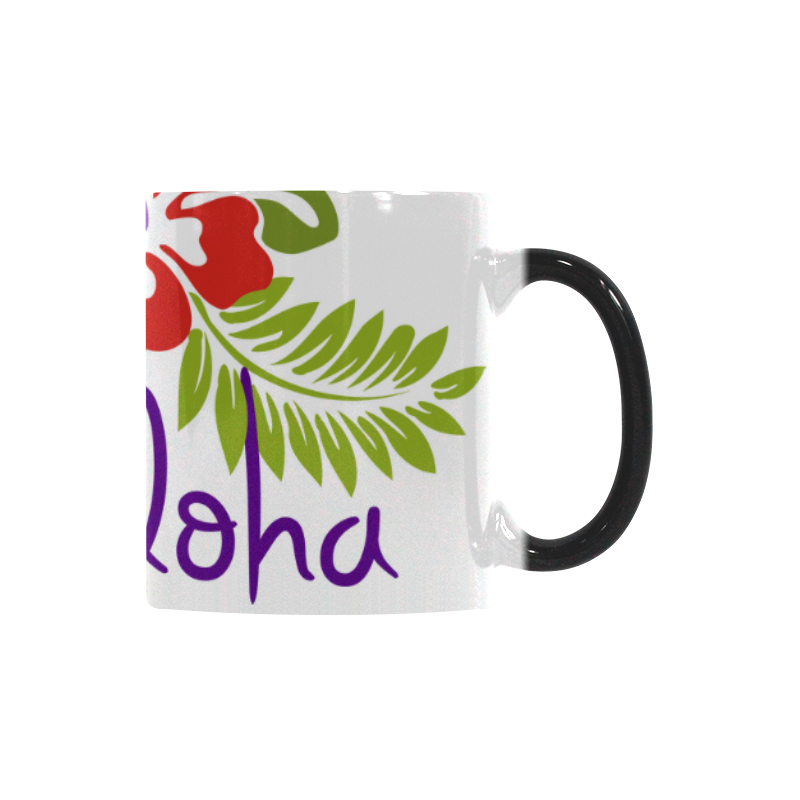 Tropical Aloha Hibiscus Blossoms Bouquet Custom Morphing Mug (11oz)