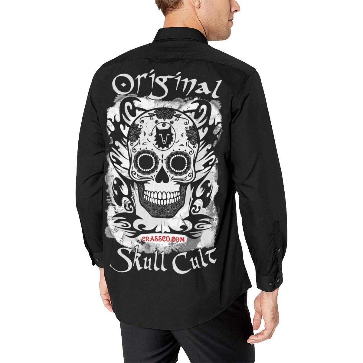 ORIGINAL SKULL CULT Men's All Over Print Casual Dress Shirt (Model T61)