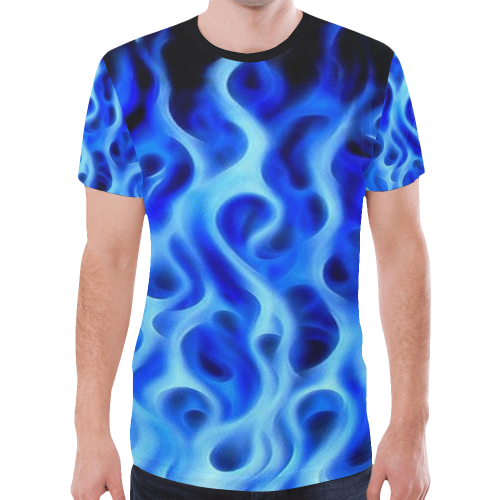 blue fire New All Over Print T-shirt for Men (Model T45)