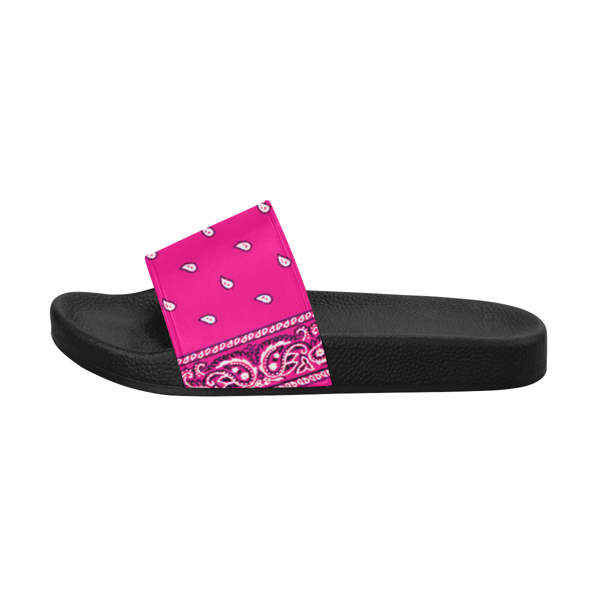 KERCHIEF PATTERN PINK Men's Slide Sandals/Large Size (Model 057)