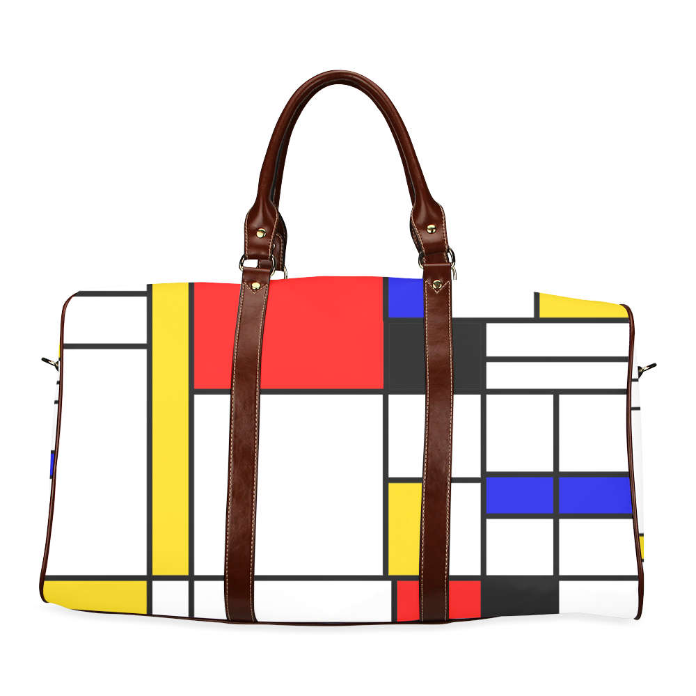 Bauhouse Composition Mondrian Style Waterproof Travel Bag/Large (Model 1639)