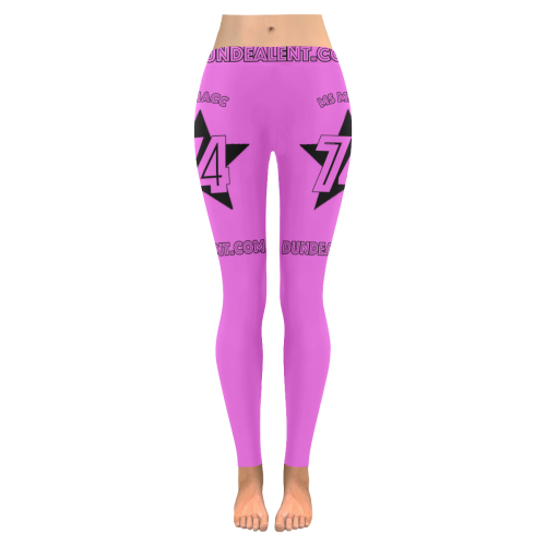 Ms Macc Pink Women's Low Rise Leggings (Invisible Stitch) (Model L05)
