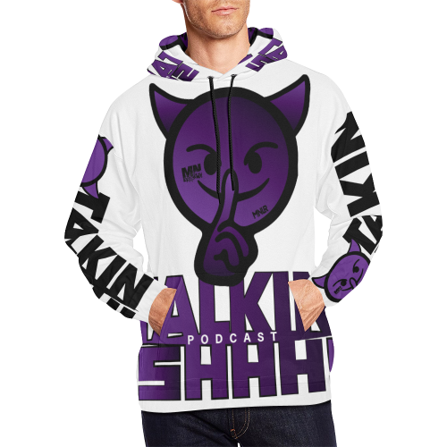 Talkin Shhh! podcast All Over Print Hoodie for Men/Large Size (USA Size) (Model H13)