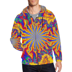 Chaos All Over Print Full Zip Hoodie for Men/Large Size (Model H14)