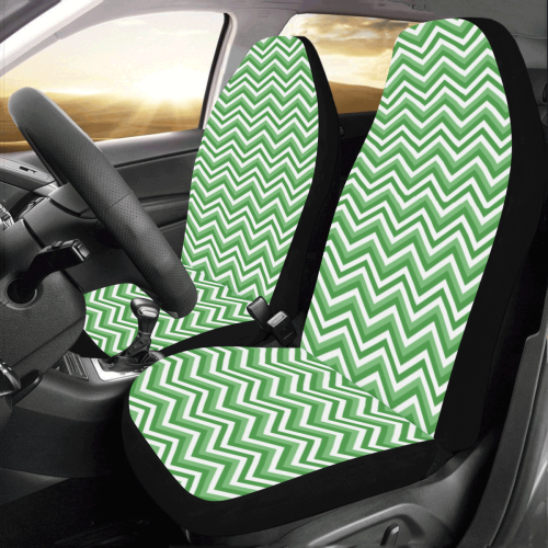 Green Chevron Car Seat Covers (Set of 2)