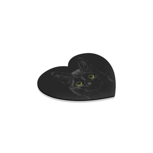 Black Cat Heart Coaster