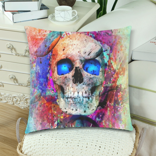 My Skull Popart by Nico Bielow Custom Zippered Pillow Cases 18"x 18" (Twin Sides) (Set of 2)