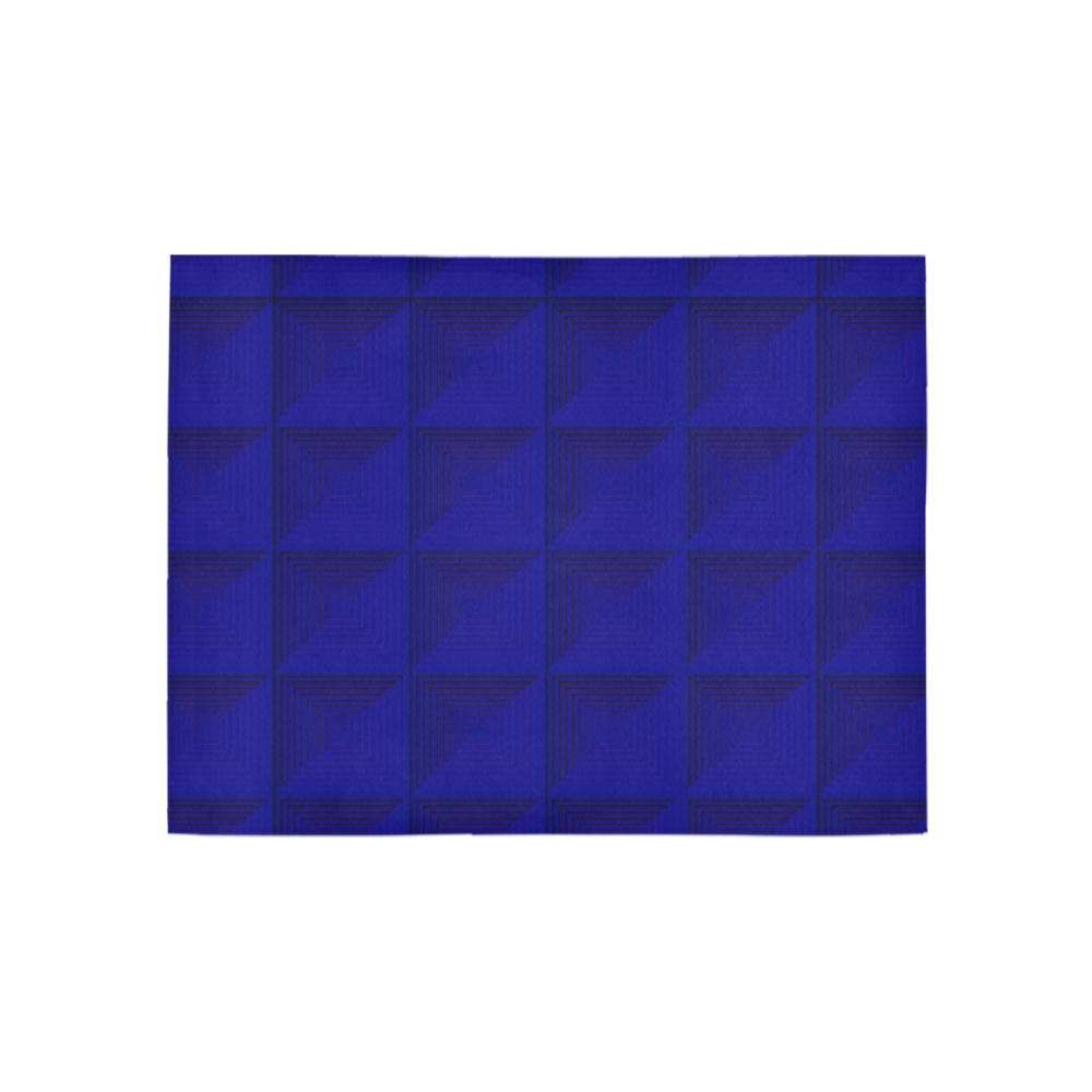 Royal blue multicolored multiple squares Area Rug 5'3''x4'
