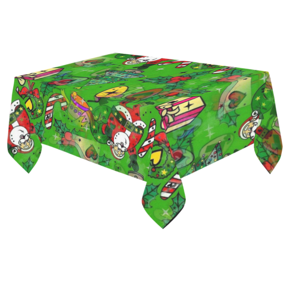 Joy Christmas by Nico Bielow Cotton Linen Tablecloth 60"x 84"