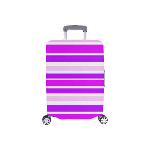 Summer Purples Stripes Luggage Cover/Small 18"-21"