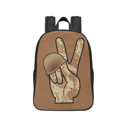 Desert Camouflage Peace Sign Fabric School Backpack (Model 1682) (Medium)
