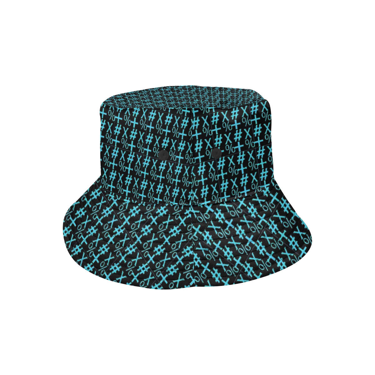 NUMBERS Collection Symbols Teal/Black All Over Print Bucket Hat for Men