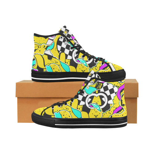 Shapes on a yellow background Vancouver H Men's Canvas Shoes (1013-1)