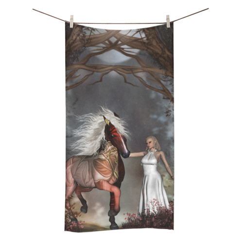Fantasy horse with fairy Bath Towel 30"x56"