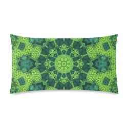 Green Theme Mandala 8 Rectangle Pillow Case 20"x36"(Twin Sides)