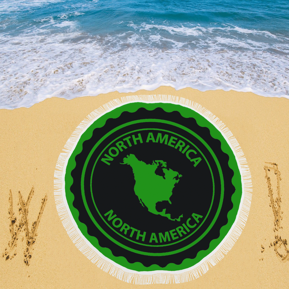 North America stamp Circular Beach Shawl 59"x 59"