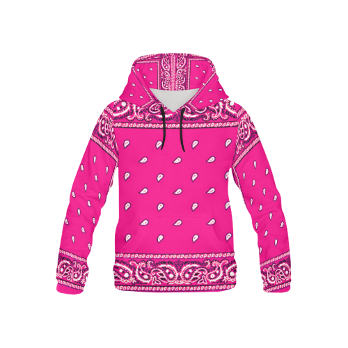 KERCHIEF PATTERN PINK All Over Print Hoodie for Kid (USA Size) (Model H13)