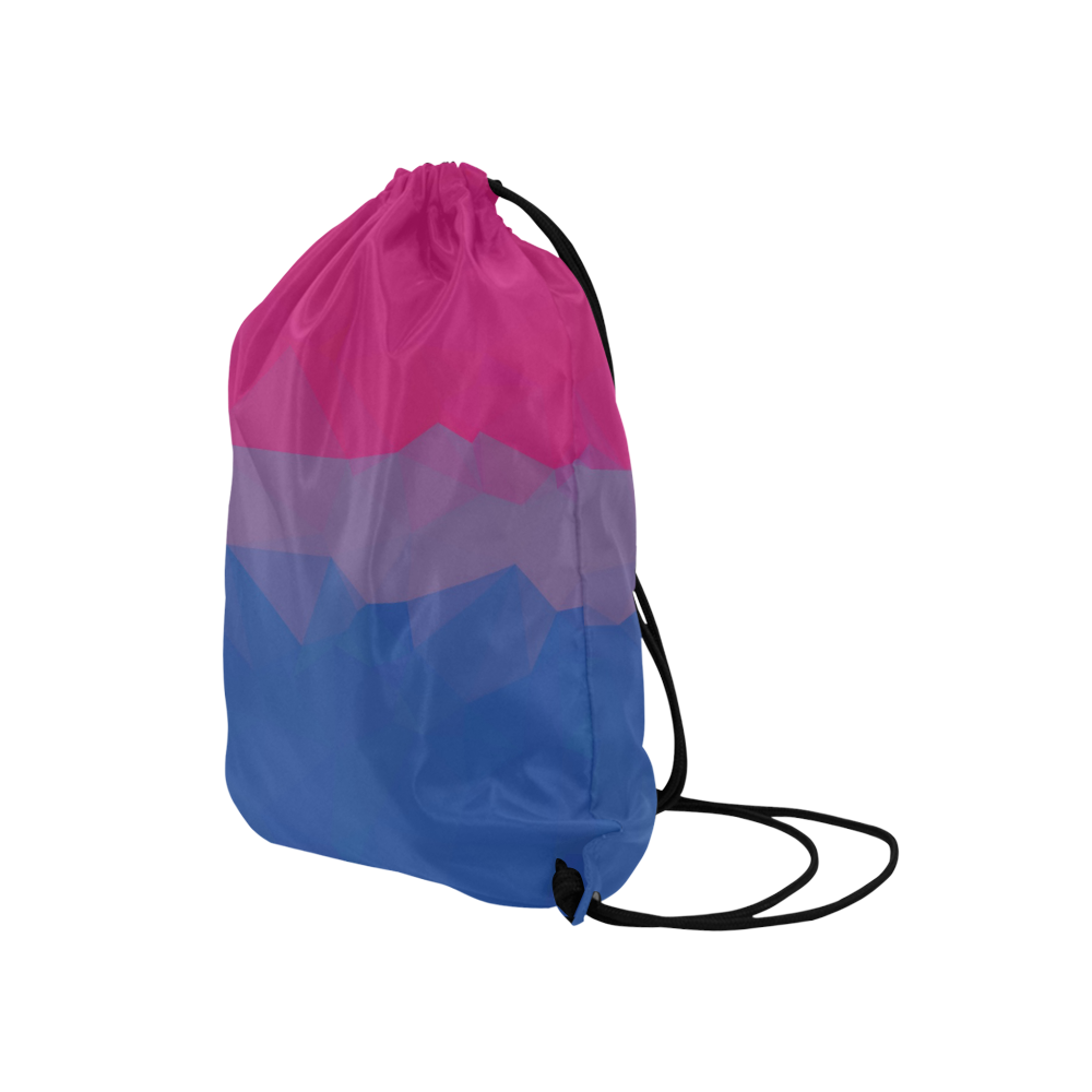 Geometric Bisexual Pride Medium Drawstring Bag Model 1604 (Twin Sides) 13.8"(W) * 18.1"(H)