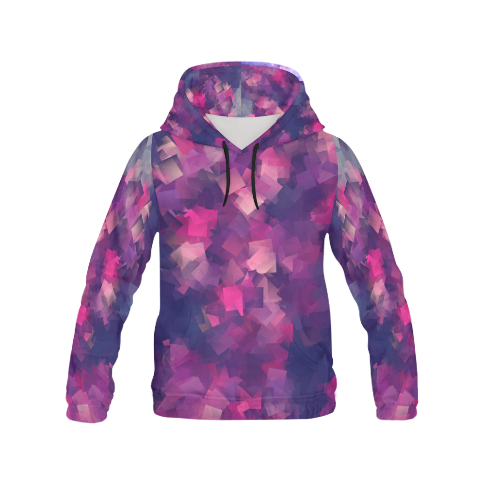 purple pink magenta cubism #modern All Over Print Hoodie for Women (USA Size) (Model H13)