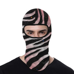 Ripped SpaceTime Stripes - Coral/White All Over Print Balaclava