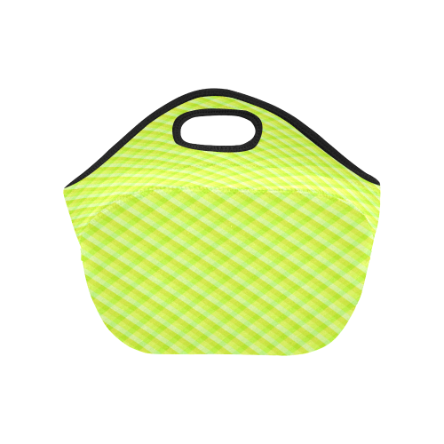 Yellow and green plaid pattern Neoprene Lunch Bag/Small (Model 1669)