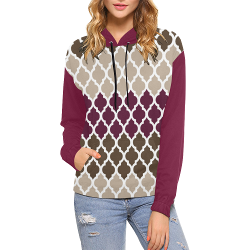 stripe lace pattern All Over Print Hoodie for Women (USA Size) (Model H13)