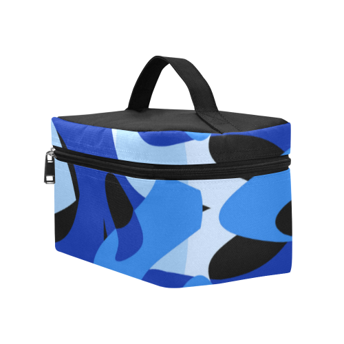 Camouflage Abstract Blue and Black Cosmetic Bag/Large (Model 1658)