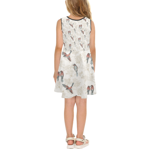 Birds Art Girls' Sleeveless Sundress (Model D56)