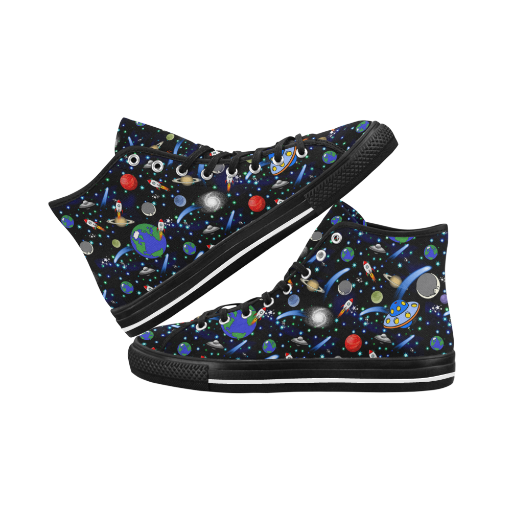 Galaxy Universe - Planets, Stars, Comets, Rockets Vancouver H Men's Canvas Shoes (1013-1)
