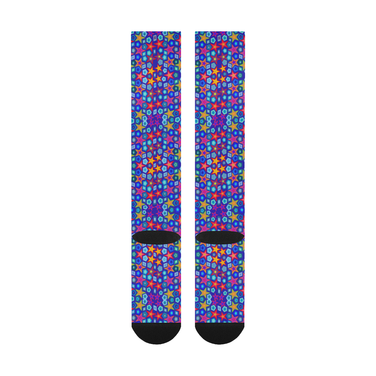 Stars on Dark Purple Over-The-Calf Socks