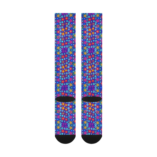 Stars on Dark Purple Over-The-Calf Socks