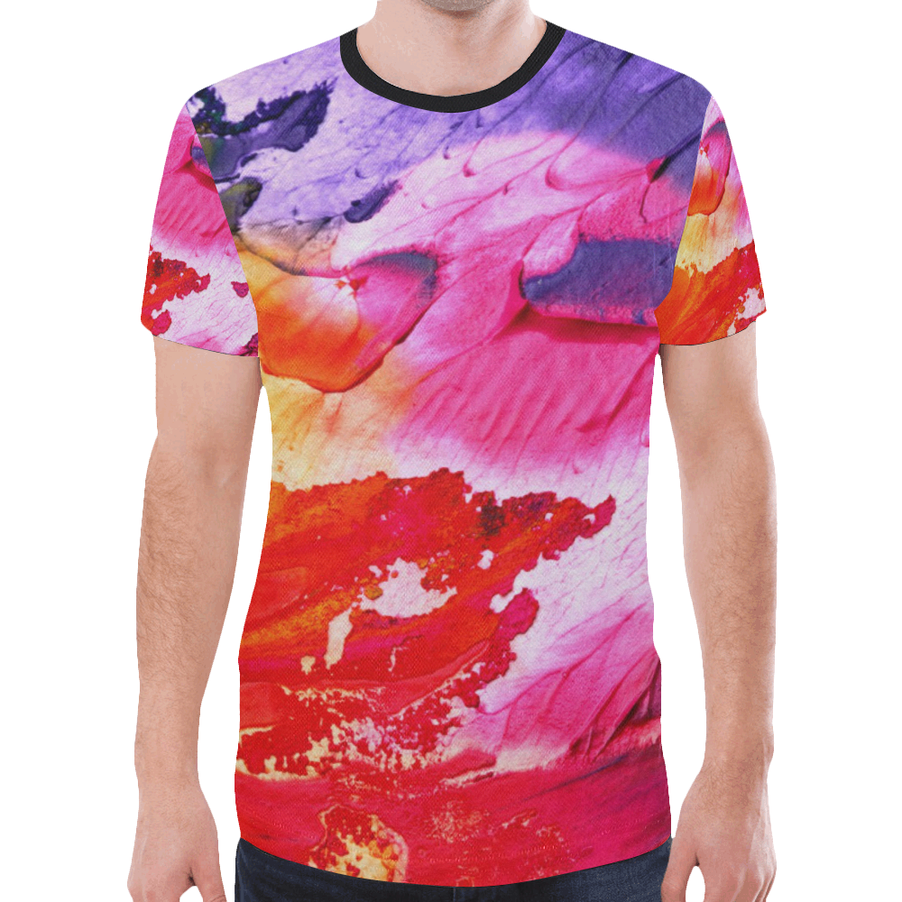 Red purple paint New All Over Print T-shirt for Men (Model T45)