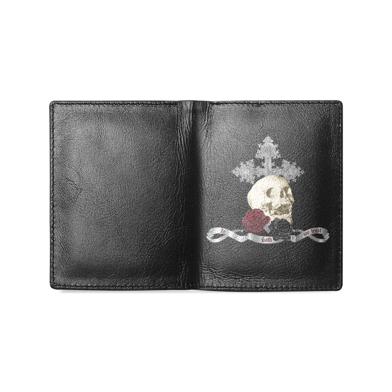 In Goth We Trust 2 Men's Leather Wallet (Model 1612)