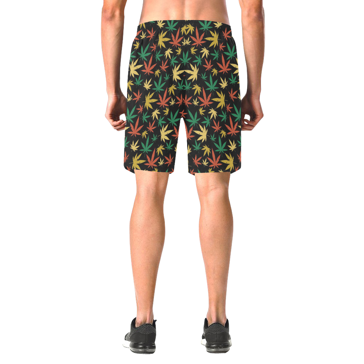 Cannabis Pattern Men's All Over Print Elastic Beach Shorts (Model L20)