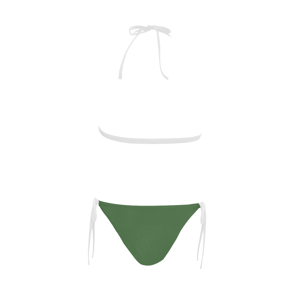 color artichoke green Buckle Front Halter Bikini Swimsuit (Model S08)