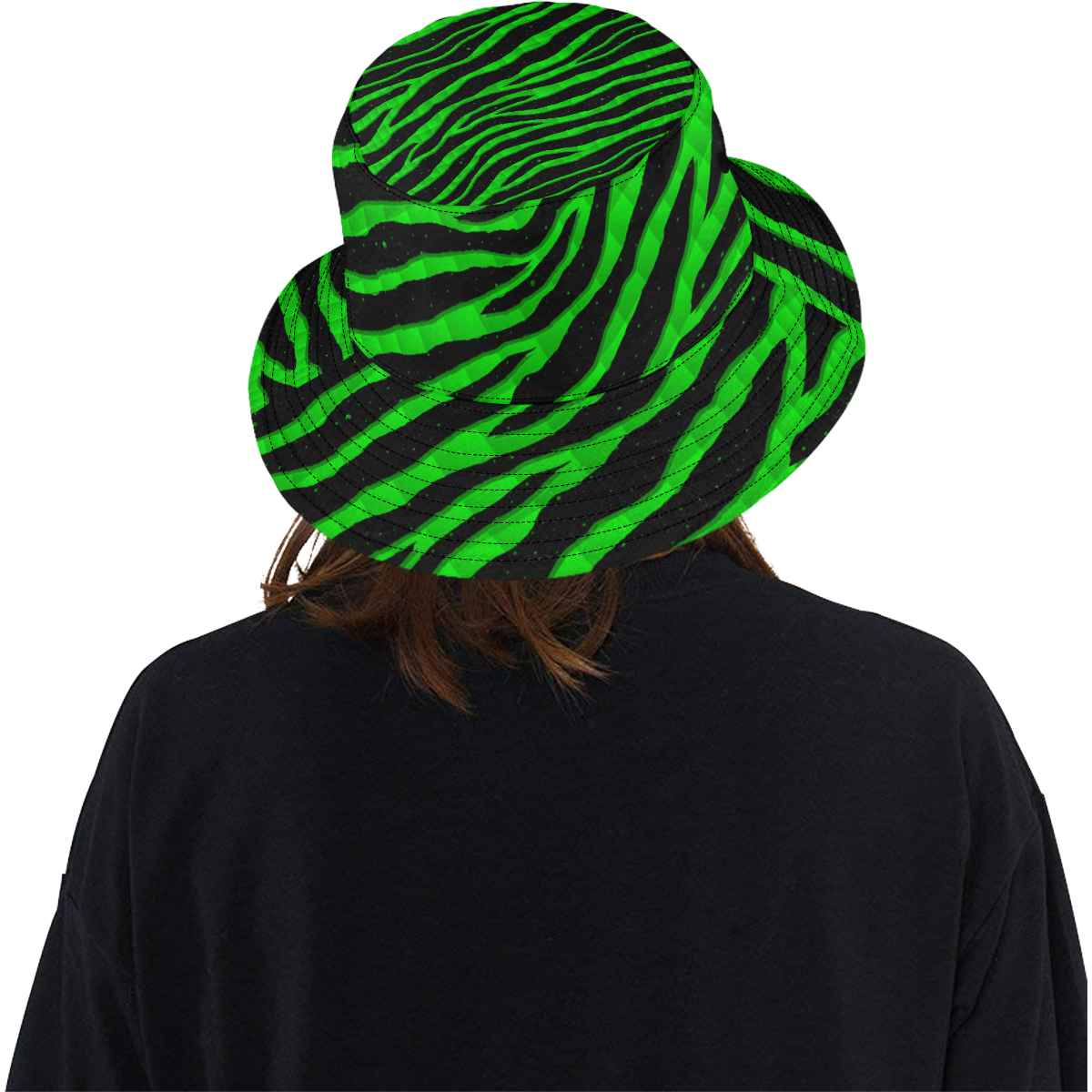 Ripped SpaceTime Stripes - Green All Over Print Bucket Hat