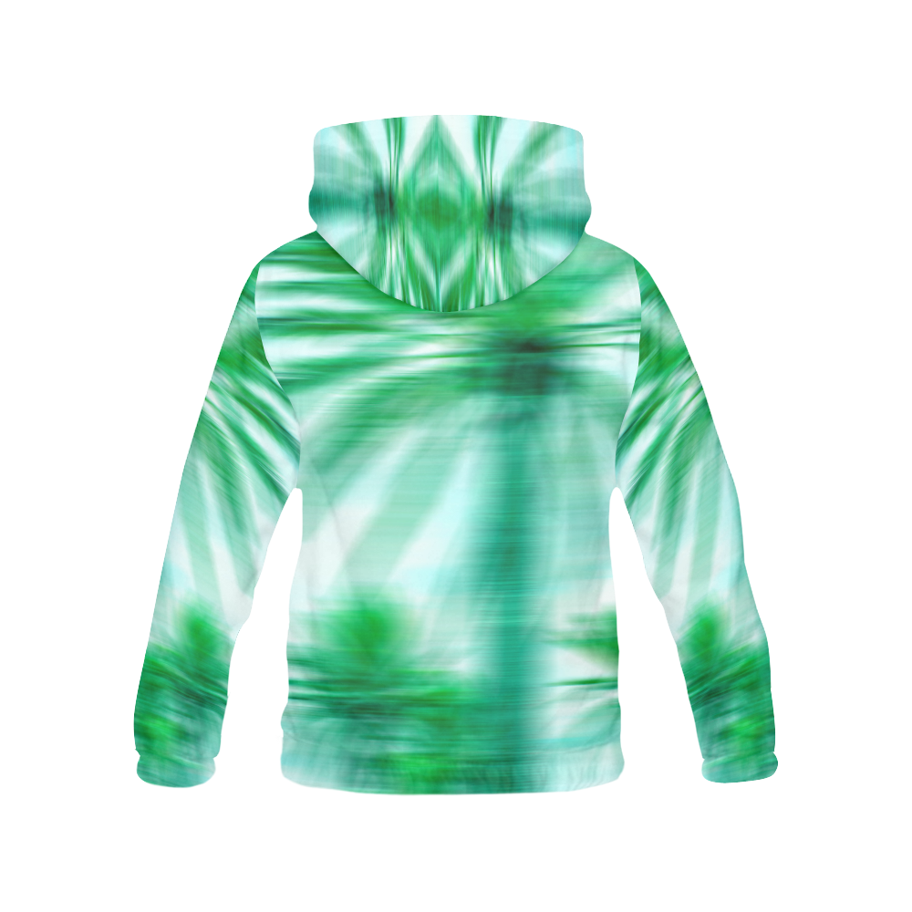Palm Beach All Over Print Hoodie for Women (USA Size) (Model H13)