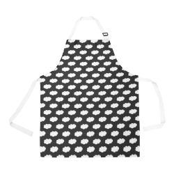 Clouds with Polka Dots on Black All Over Print Apron