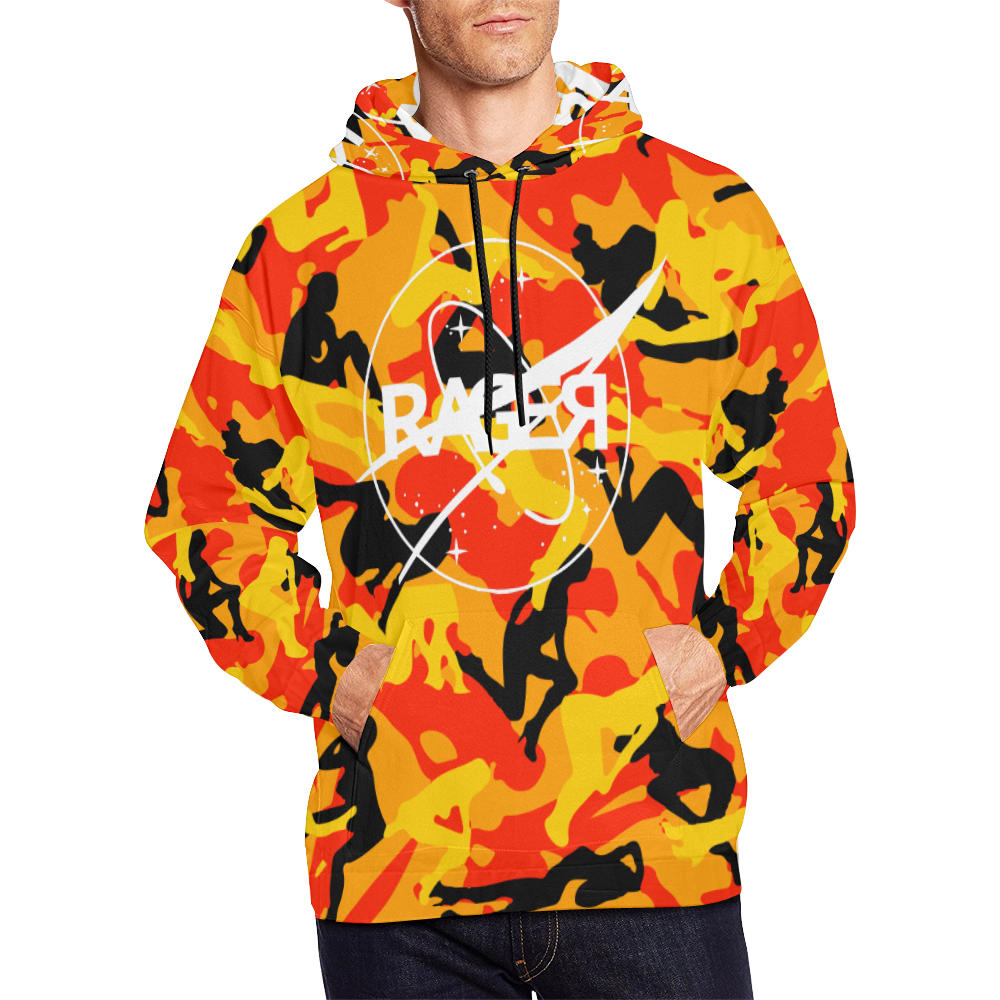 space virginz camo orange hoodie All Over Print Hoodie for Men/Large Size (USA Size) (Model H13)