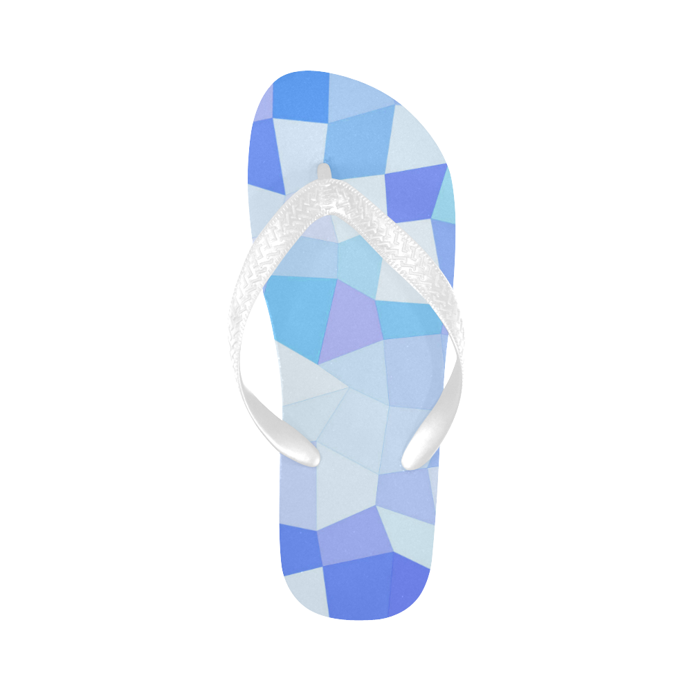 Bright Blues Mosaic Flip Flops for Men/Women (Model 040)