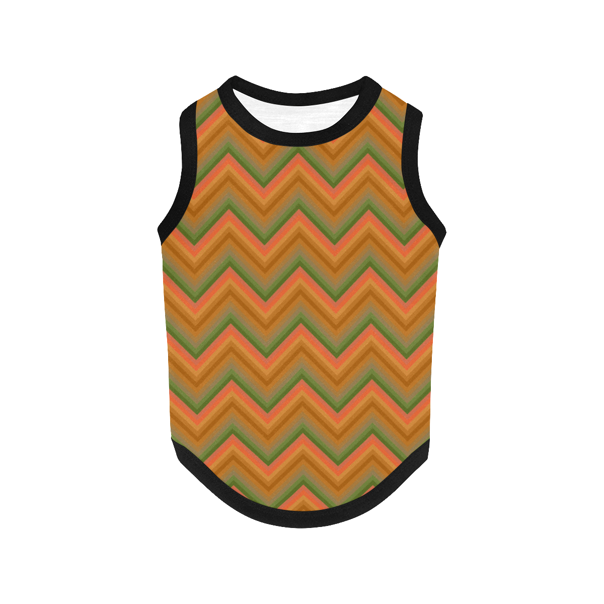 Autumn Colored Zigzag All Over Print Pet Tank Top