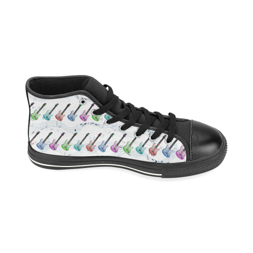 Rock and Roll High Top Canvas Women's Shoes/Large Size (Model 017)