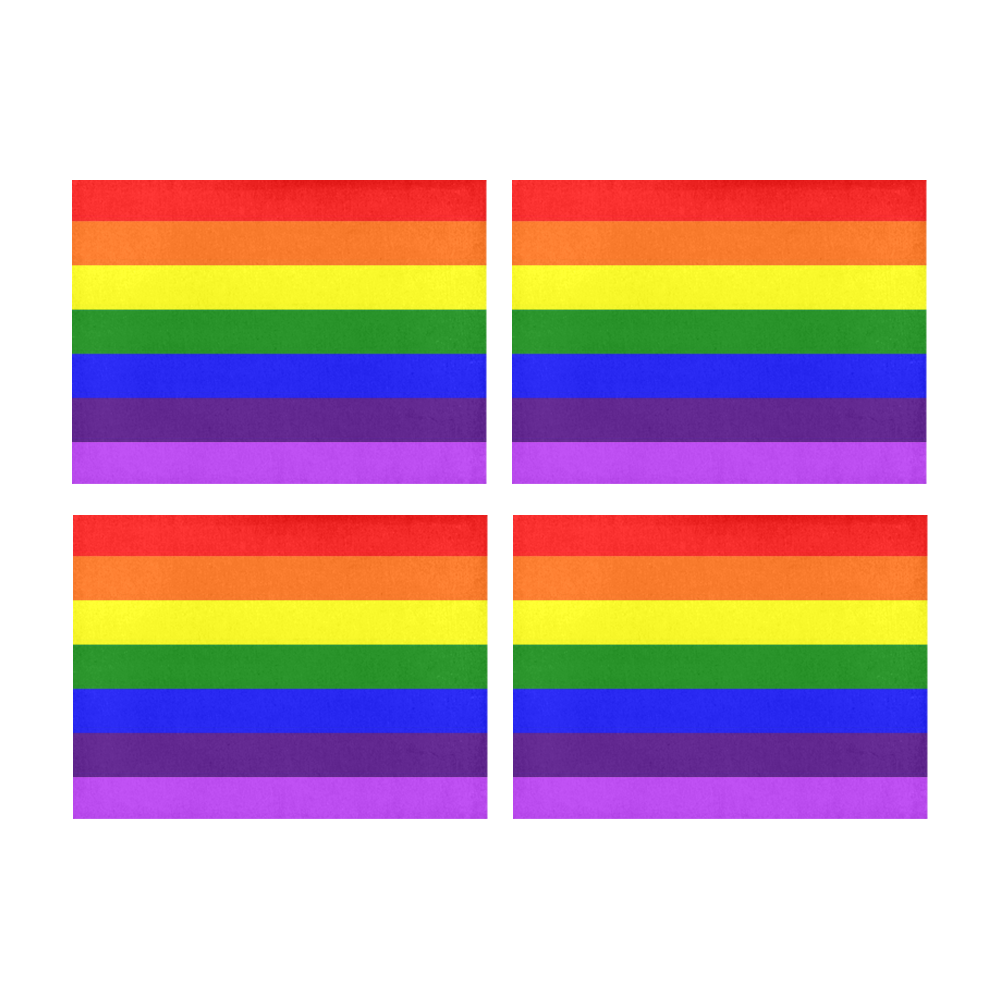 Rainbow Flag (Gay Pride - LGBTQIA+) Placemat 14’’ x 19’’ (Set of 4)